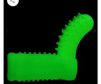 side image for Meia capa peniana com estimulador de clitóris (transparente ou fosforescente) - 2