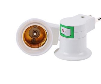 side image for Adaptador Tomada Soquete E27 Para Lâmpada Bivolt com Chave Liga Desliga - 1