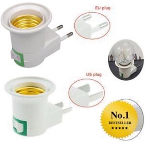 side image for Adaptador Tomada Soquete E27 Para Lâmpada Bivolt com Chave Liga Desliga - 2