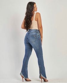 side image for Calça Jeans Boca Com Zíper  - 2