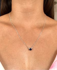 side image for Conjunto pedra oval safira Carla  - 2