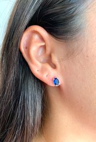 side image for Conjunto pedra oval safira Carla  - 1