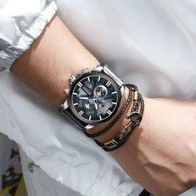 side image for CURREN 8346 BLACK BLUE DIAL - 2