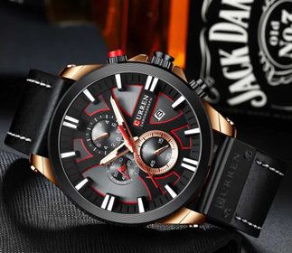 side image for CURREN 8346 BLACK RED DIAL - 1