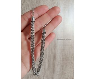 side image for Pulsera plateada con 4 eslabones finos - 1