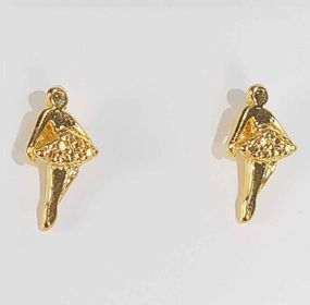 side image for Brinco Pequeno Bailarina Folheado a Ouro 18K - 2