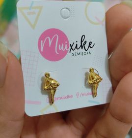 side image for Brinco Pequeno Bailarina Folheado a Ouro 18K - 1
