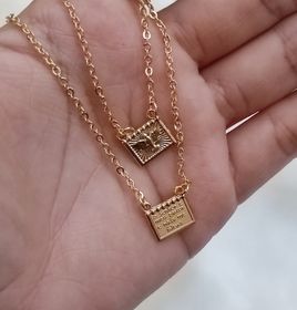 side image for Escapulário Espirito Santo com Mensagem 60cm Folheado Ouro 18K - 2