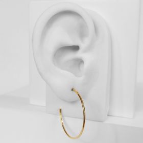 side image for Brinco Argola Fina Média 3cm Folheado a Ouro 18k - 1