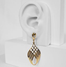 side image for Brinco com Pendente Vazado Folheado a Ouro 18K - 1