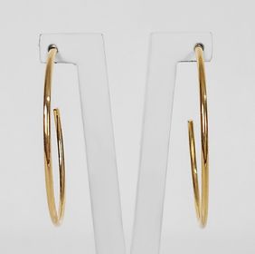 side image for Brinco Argola Fina Média 3cm Folheado a Ouro 18k - 2