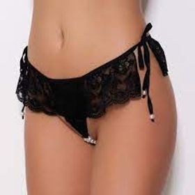 side image for Calcinha Tailandesa Sainha preta/vermelha - 1