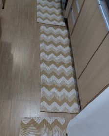 side image for Kit passadeira Chevron bege escuro com cru - 3