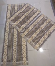 side image for Kit de passadeira damasco bege com marrom - 1