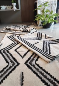 side image for Kit Passadeira Inca algodão trabalhado cru c/Preto - 2