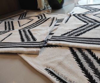 side image for Kit Passadeira Inca algodão trabalhado cru c/Preto - 1