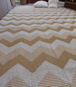 side image for Tapete sala Chevron marrom claro 1,45x2,50 - 2