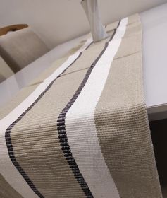 side image for Caminho de mesa listrado 2,0m Bege - 1