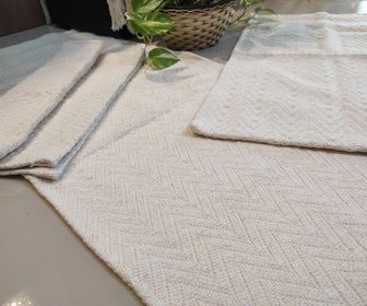 side image for Kit de passadeira acácia algodão cru - 2