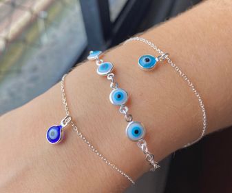 side image for Pulseira olho grego prata 925 - 1