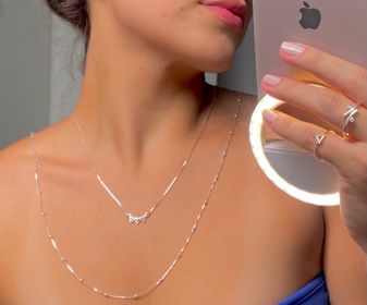 side image for Corrente bolinhas 60cm prata 925 - 1