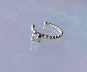side image for Brinco piercing fake trabalhado com prata 925 - 1