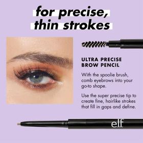 side image for Elf Micro fine brow pencil  lápiz de cejas , resistente al agua y de gran precisión, diseñado para lograr trazos definidos que imitan el vello, definiendo y detallando las cejas - 1