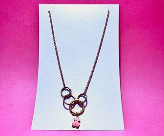 side image for Collar aritos y Ositos - Rosa - 2