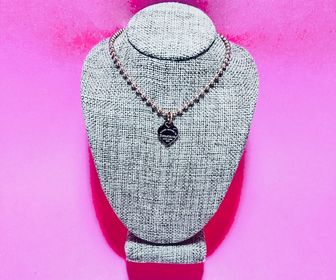 side image for Collar Corazón Colgante - Rosa - 2