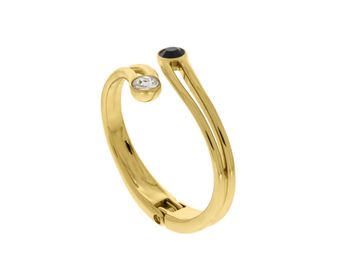 side image for PULSEIRA OURO COM STRASS TRANSPARENTE E PRETO 65MM - 1