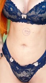 side image for Conjunto de renda azul calcinha fio rendado - 1