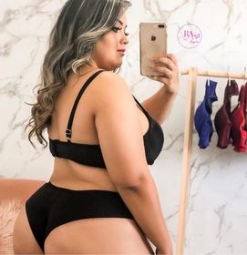 side image for Conjunto Plus Size em Microfibra Preto - 1