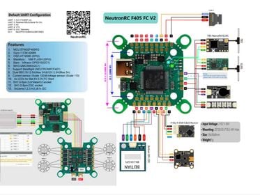 side image for Полетен контролер FC NeutronRC F405 V2 Flight Controller 20x20 and 30x30, DJI O3, Caddx Vista, Air Unit - 2