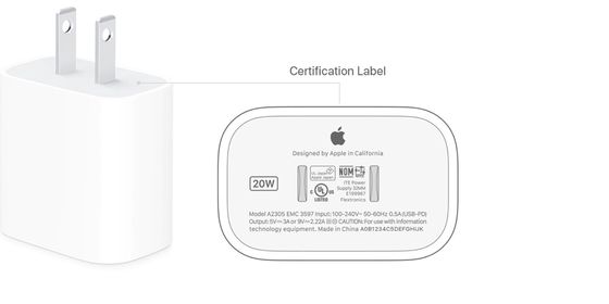 side image for Adaptador de corriente USB-C de 20 W   - 1