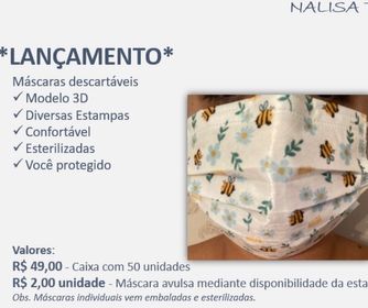 side image for Máscara Adulto descartável estampadas  - 3