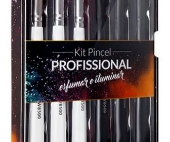 side image for  Kit Pincel Profissional para Esfumar e Iluminar WB500 Macrilan - 1