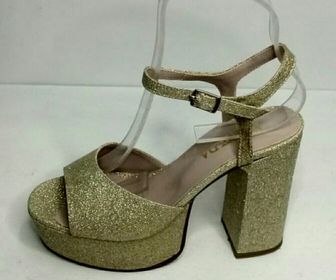 side image for Art 1378  sandalia gliter. Negro plata y dorado - 4