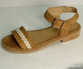 side image for Art :2332.  Sandalia baja en cuero  - 2