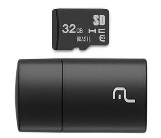 side image for Cartão de memória 32gb + leitor de cartão Multilaser mc163 - 1