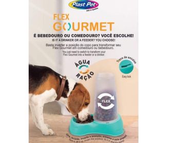 side image for Bebedouro Ou Comedouro Gatos e Cães Flex Gourmet Adaptavel Plast Pet Cor:Azul - 3