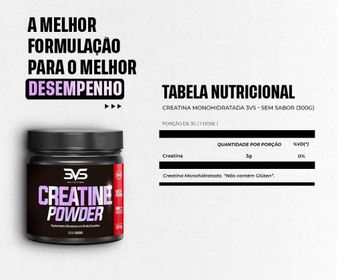 side image for Creatina 100% Pura 150g 3Vs Nutrition  - 1