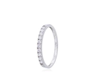 side image for Anillo Aparador Plata 925 - 1/2 Zirconias - 1