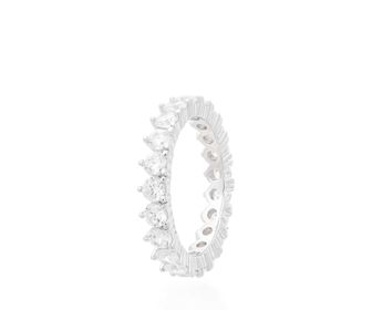 side image for Anillo Plata 925 - 3 garras Zirconias - 1