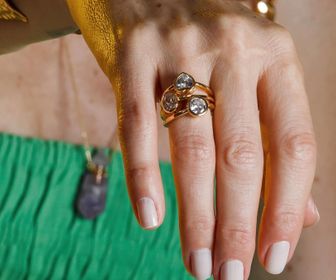 side image for Anillo Solitario Cristal Corazón - 1