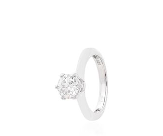 side image for Anillo Solitario Plata 925 Liso - 1