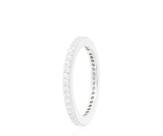 side image for Anillo Aparador Plata 925 - Zirconias Redondas Mini - 1