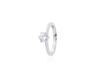 side image for Anillo Solitario Plata 925 - 6 garras Tiffany - 1