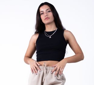 side image for CROPPED LUNA- PRETO G - 1