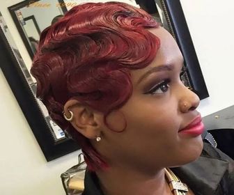 side image for .Finger Wave Pixie T-part Lace Wig  - 1