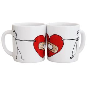 side image for Mug Corazón partido 10oz ( Par ) - 1